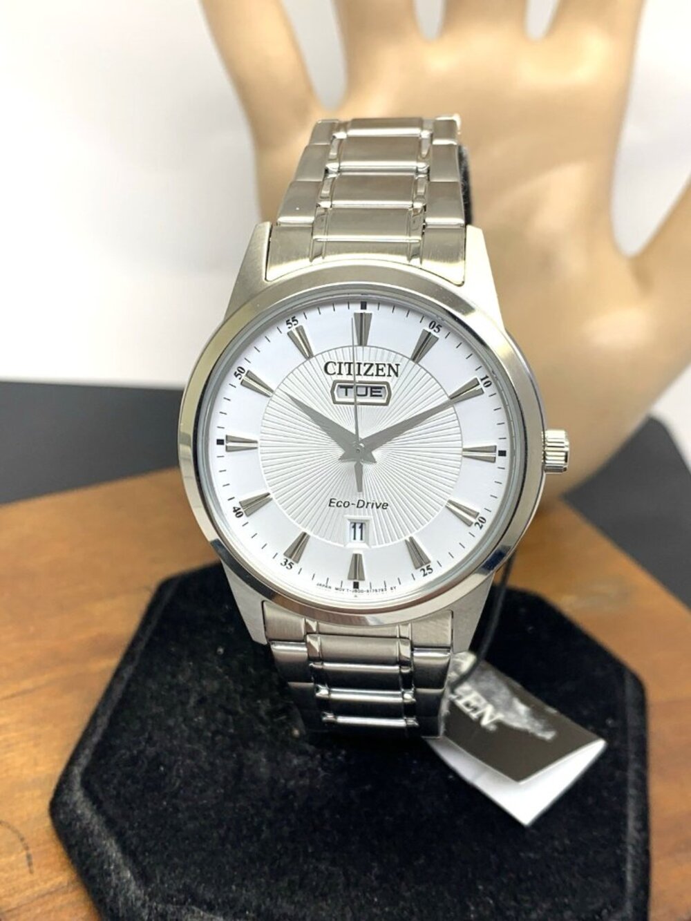 Citizen Men's Watch AW0100-51A Eco-Drive Silver Dial Day Date Steel 40mm